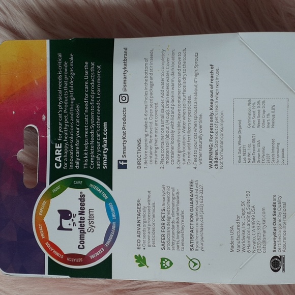 SALE!!! Brand New SMARTYKAT Sweet Greens Grass Seed KIT - Picture 2 of 3